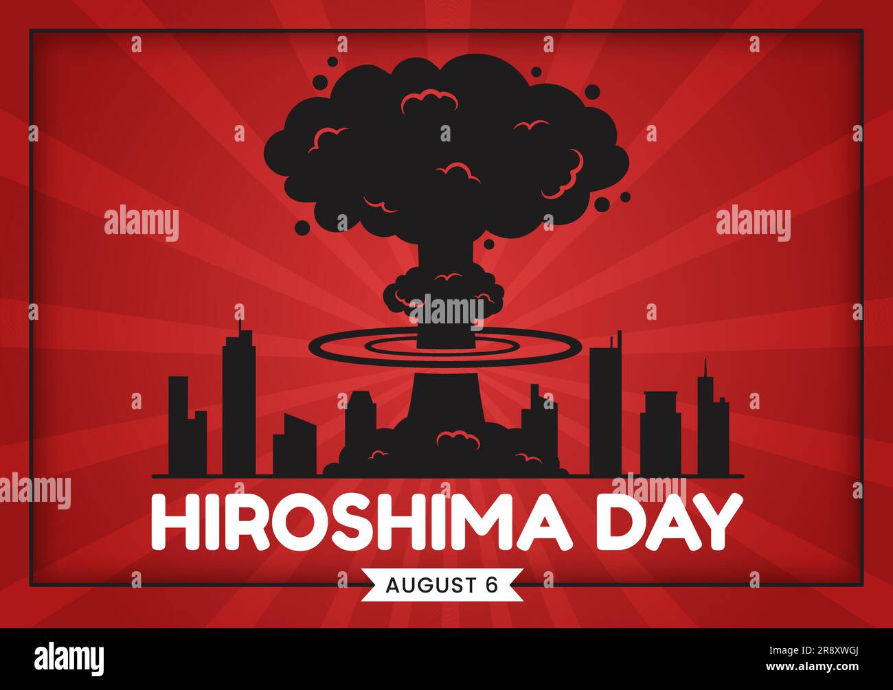 Hiroshima Day Vector Illustration on 6 August with Peace Dove Bird and