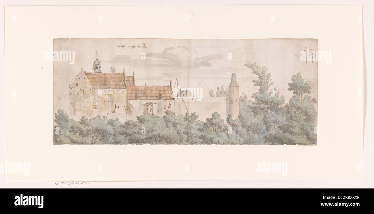 View of Kasteel Ooij, North Brabant, 1682. Stock Photo