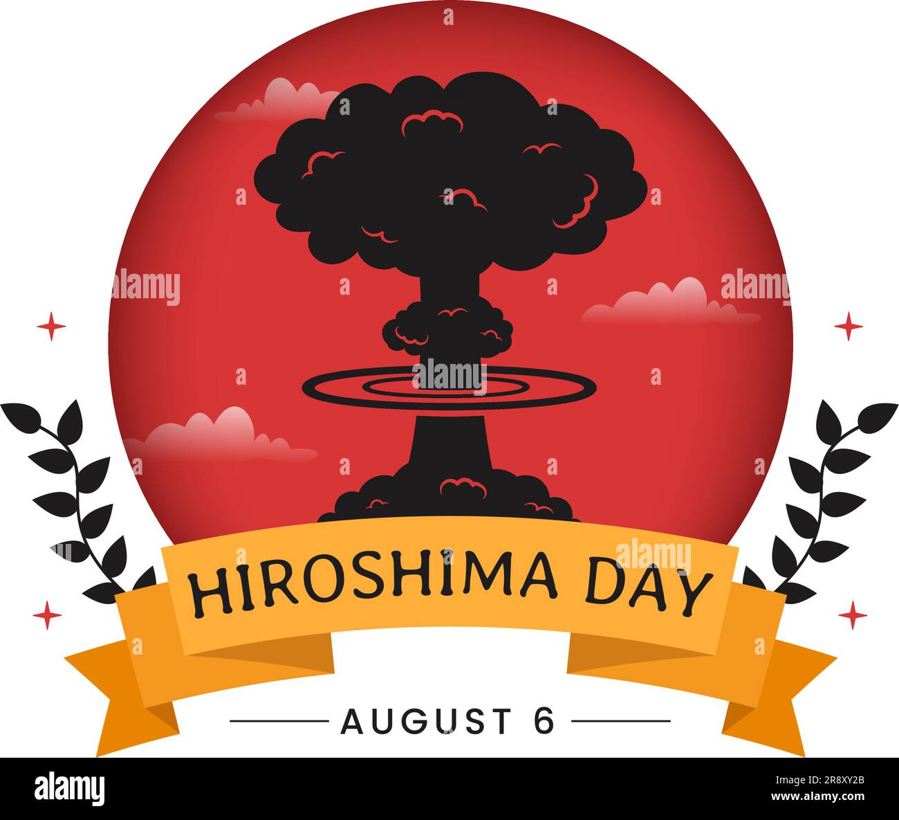 Hiroshima Day Vector Illustration on 6 August with Peace Dove Bird and