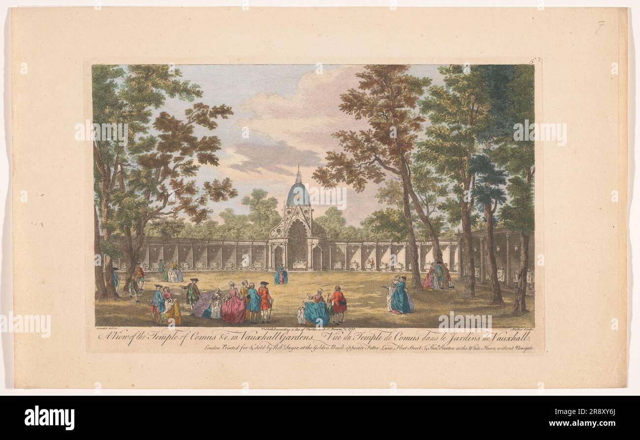 View of the Temple of Comus in Vauxhall Gardens in London, 1751. Stock Photo
