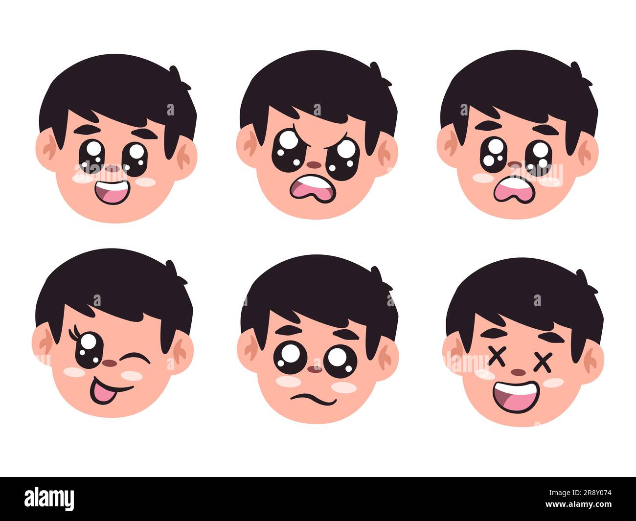 Cartoon Facial Expression Emotion Scared Sad Cry Eye Mouth 