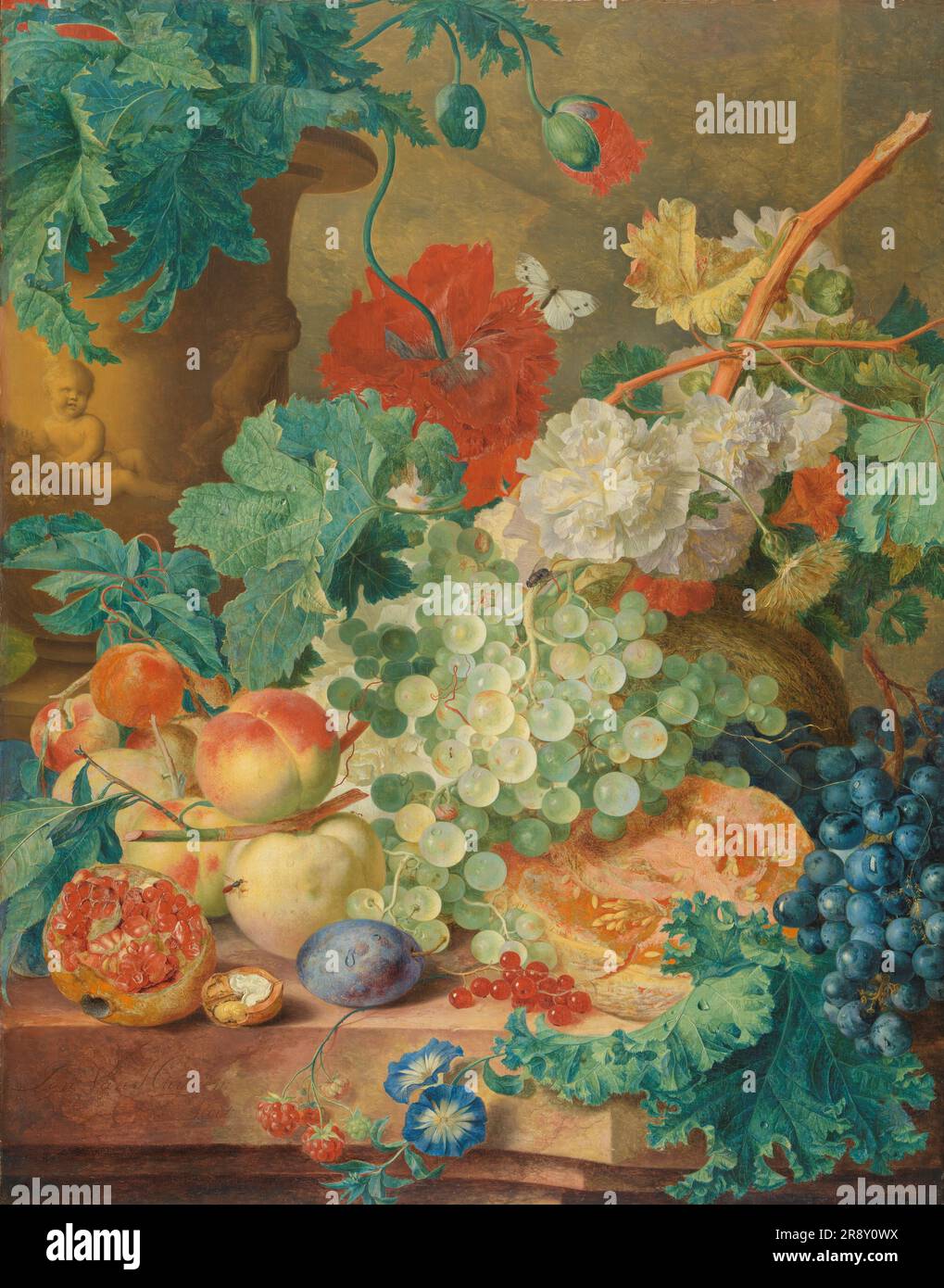 Still Life with Flowers and Fruit, c.1728 Stock Photo - Alamy