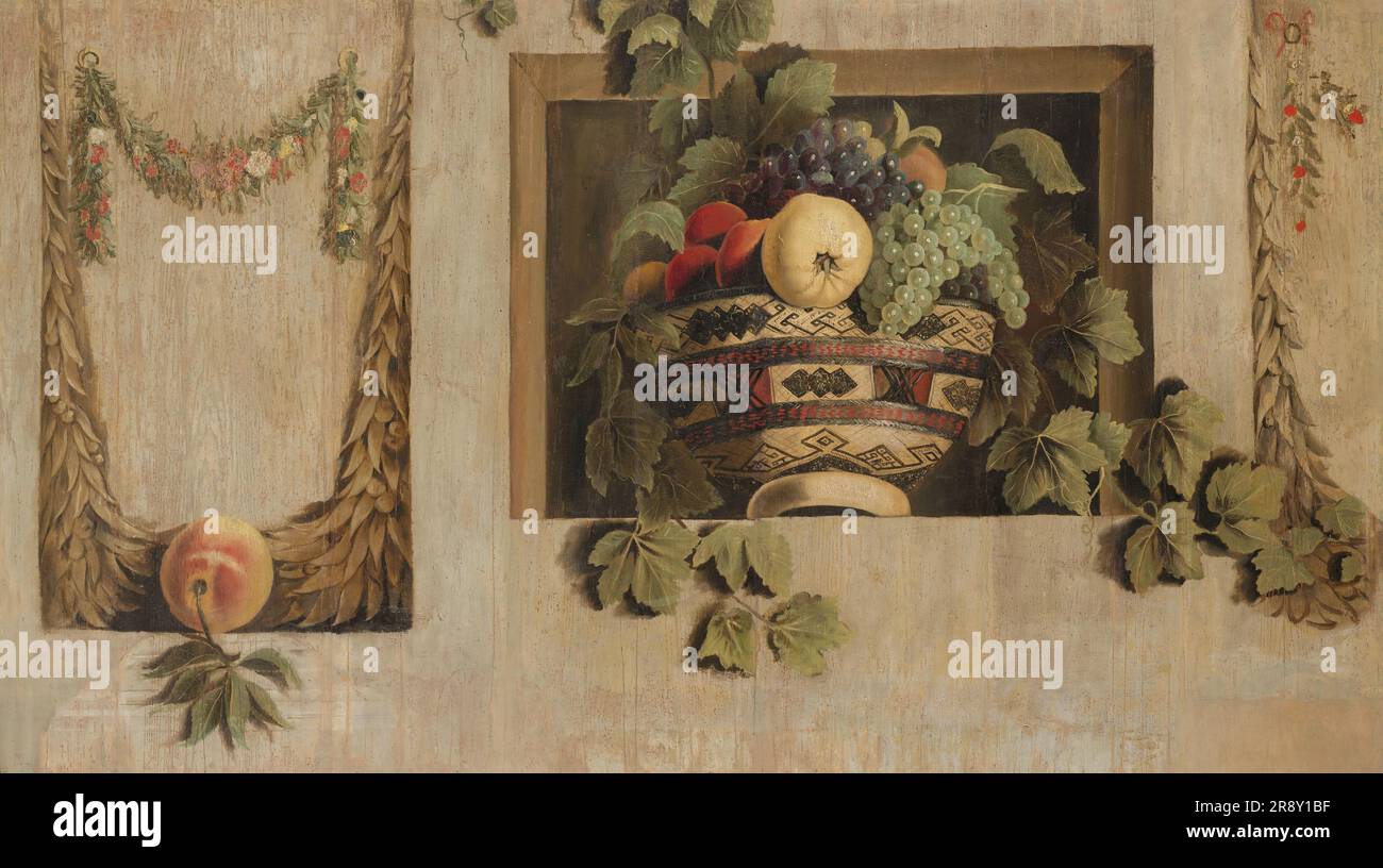 Still Life with Fruit and Flower Garlands, 1645-1650. Stock Photo