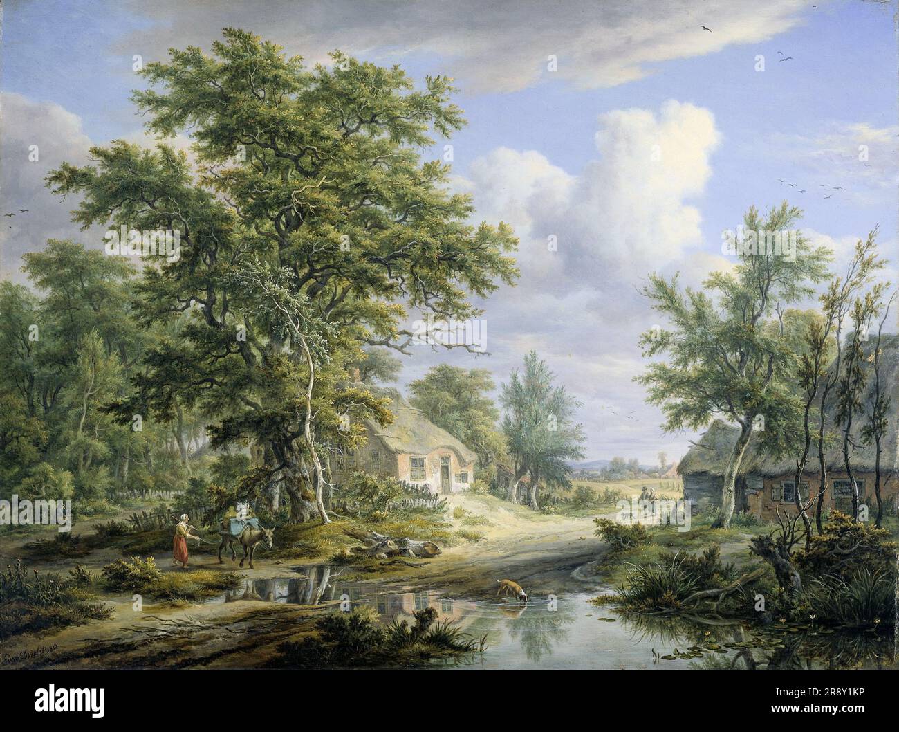 Farms on the Fringe of a Wood, 1812. Stock Photo