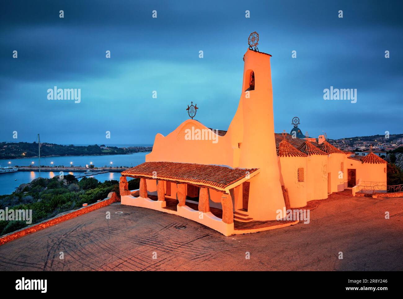 The church symbol of costa smeralda - The Stella Maris, Porto Cervo, Sardinia Stock Photo