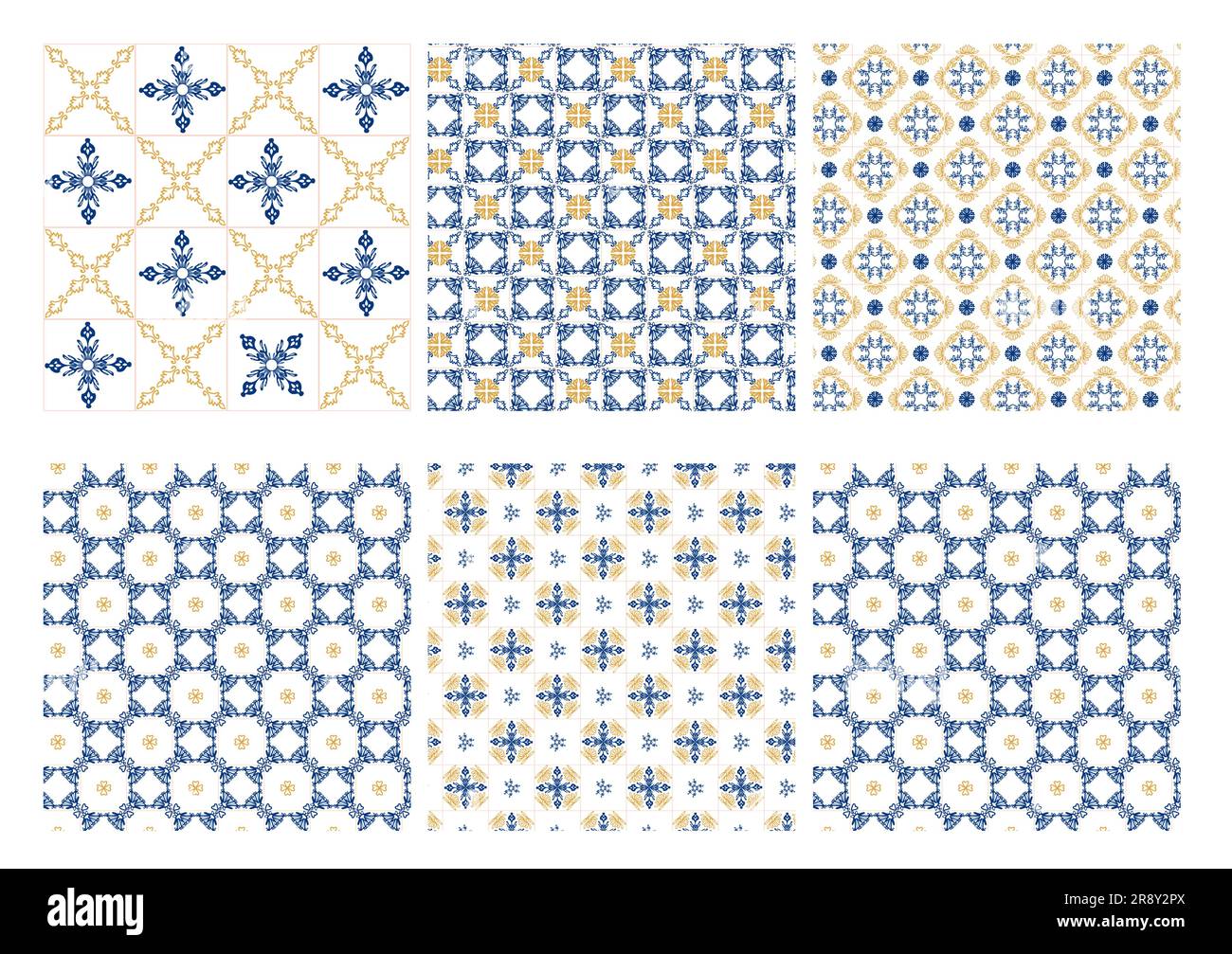 Ornate and colourful tiles Stock Vector Images - Alamy