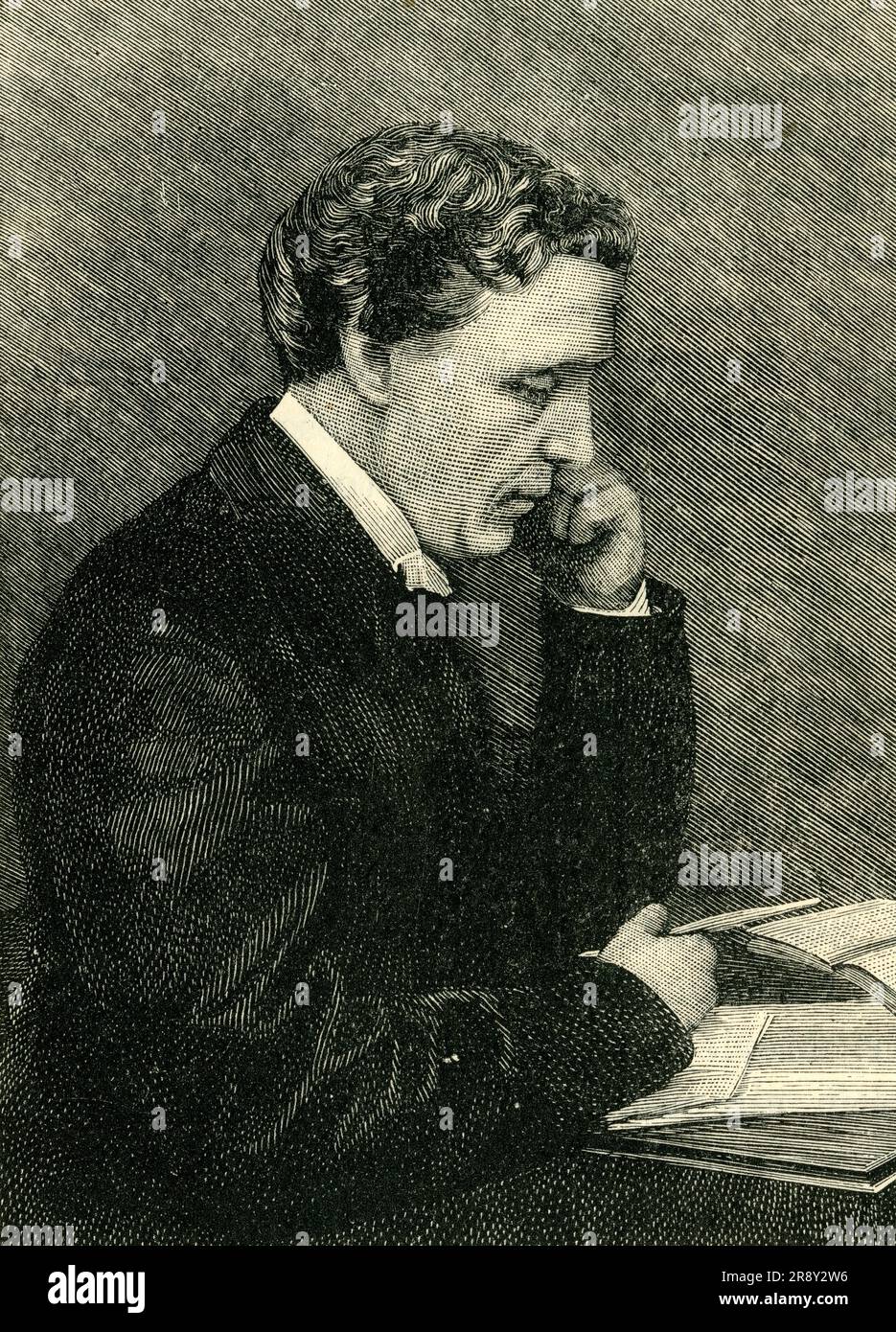 'Lewis Carroll', c1900. British author of &quot;Alice's Adventures in Wonderland&quot; and its sequel &quot;Alice Through the Looking-Glass&quot;. Engraving after a photograph. From &quot;Cassell's History of England, Vol. IX&quot;. [Cassell and Company, Limited, London, Paris, New York &amp; Melbourne] Stock Photo