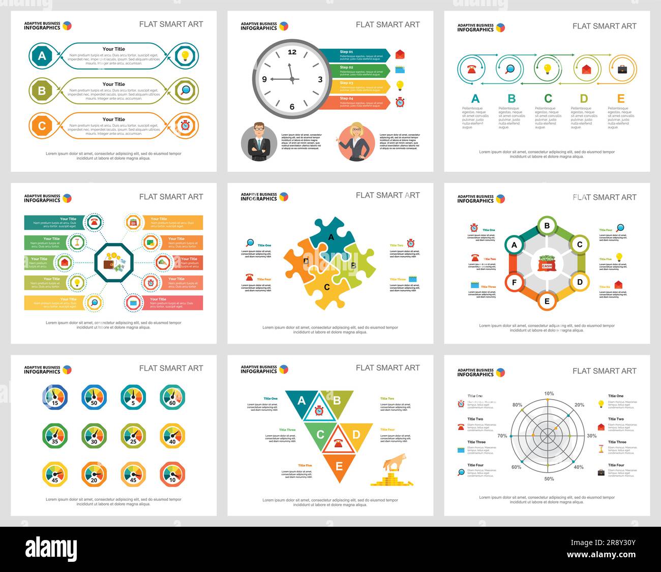 Colorful finance or banking concept infographic charts set Stock Vector ...