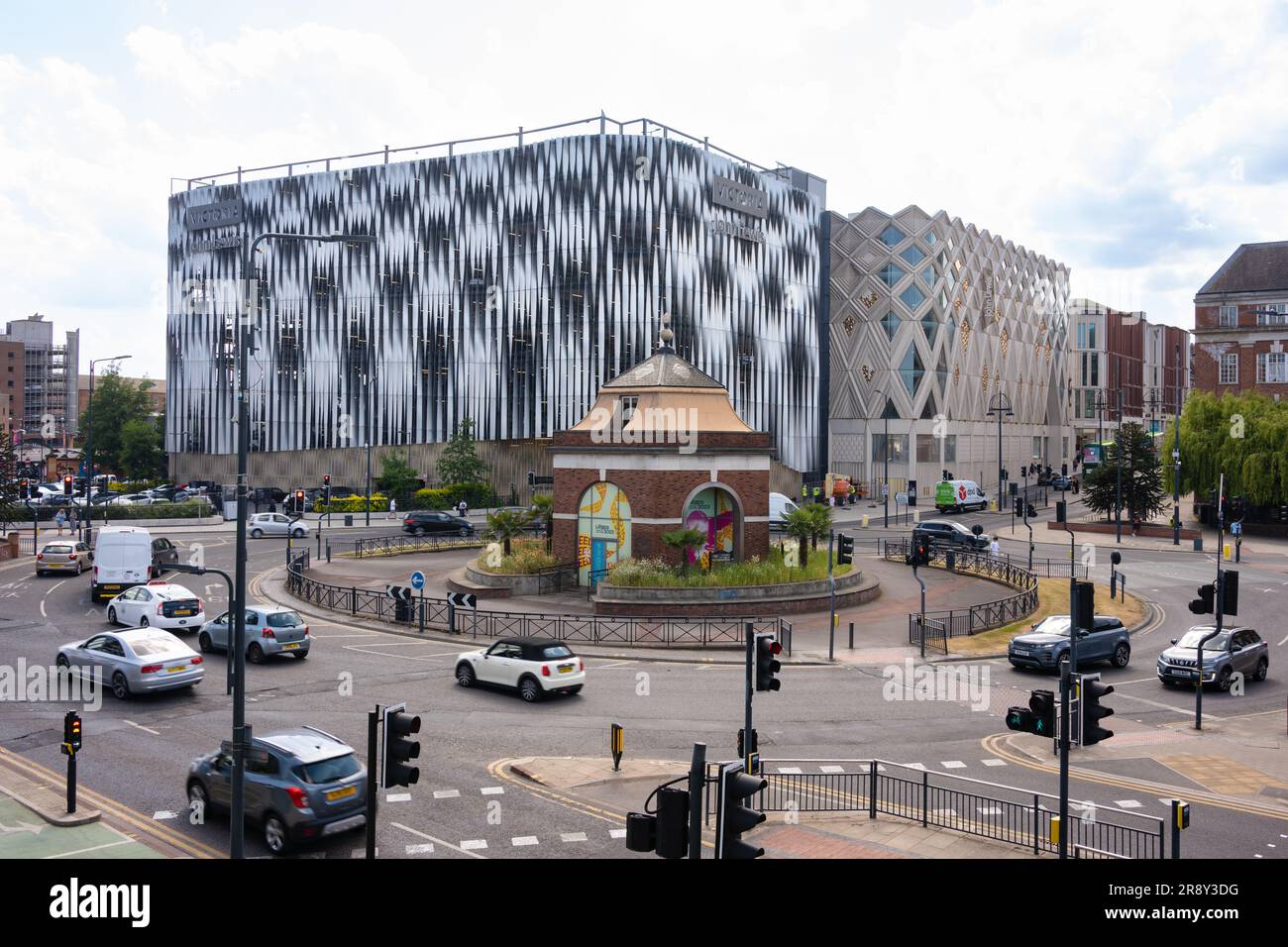 Eastgate roundabout (A61 and Eastgate) with hexagonal building