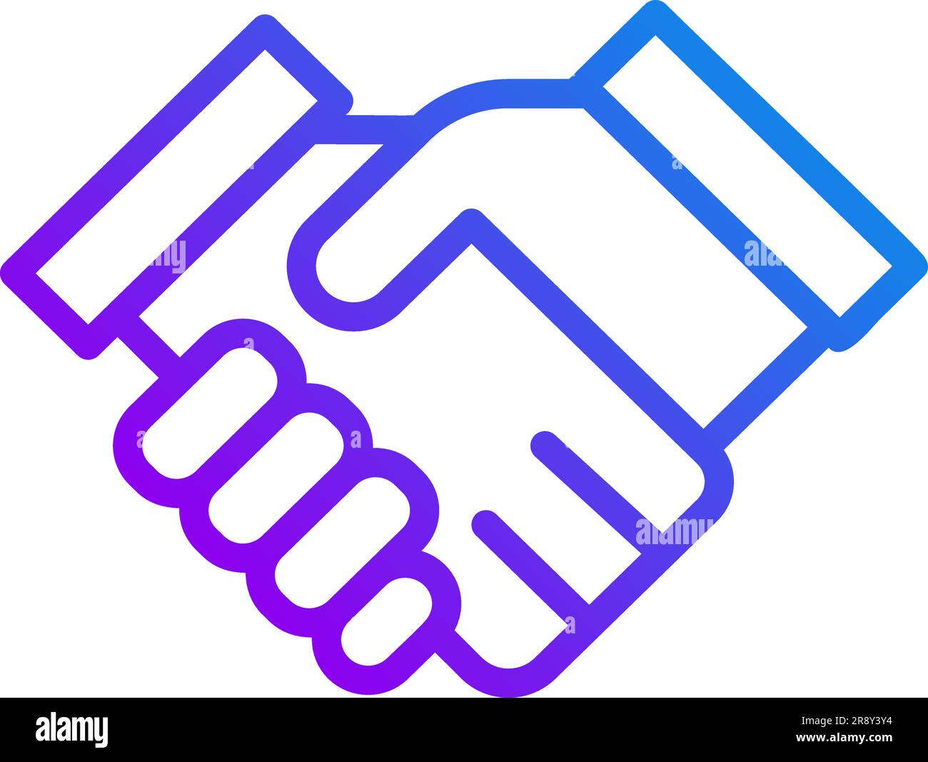 Handshaking pixel perfect gradient linear vector icon Stock Vector