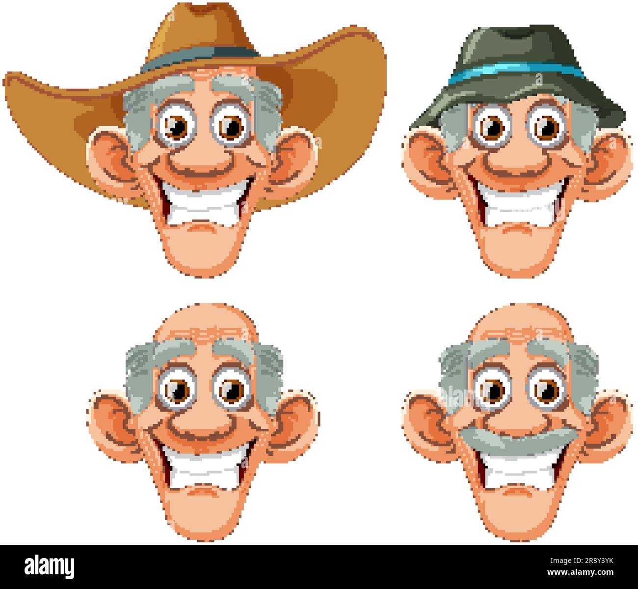 Funny Old Farmer Collection illustration Stock Vector Image & Art - Alamy