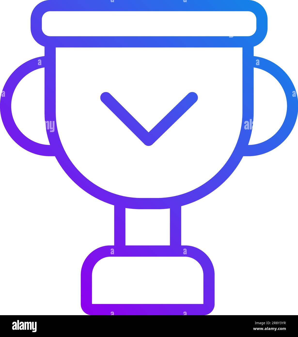Winner cup pixel perfect gradient linear vector icon Stock Vector