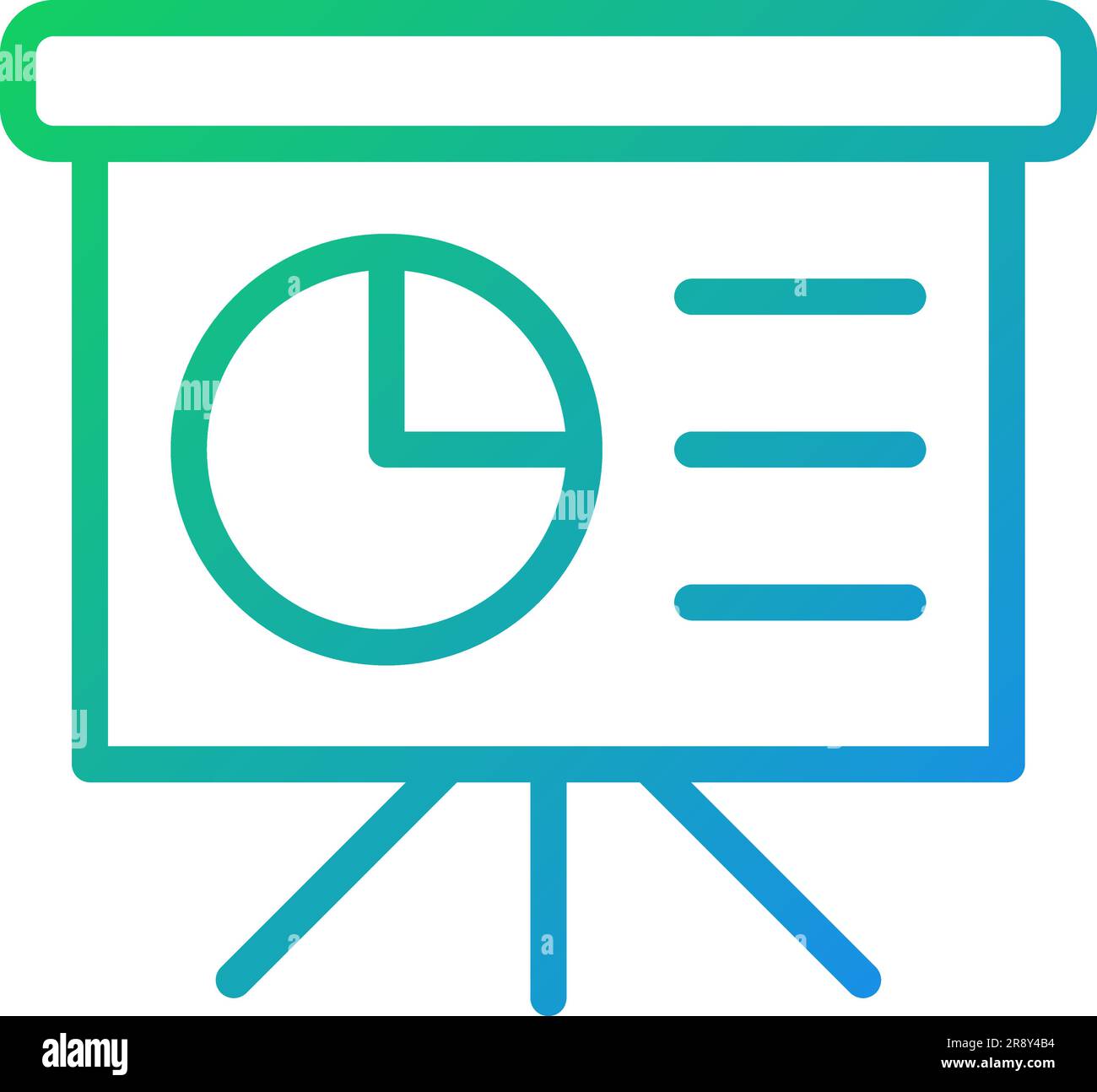 Presentation board pixel perfect gradient linear vector icon Stock Vector
