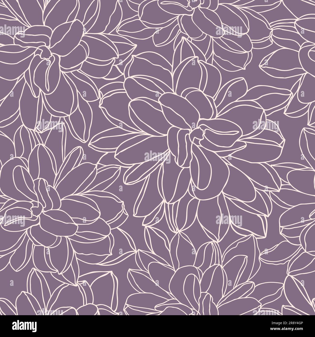 Dahlia line art flower head for surface design Stock Vector Image & Art