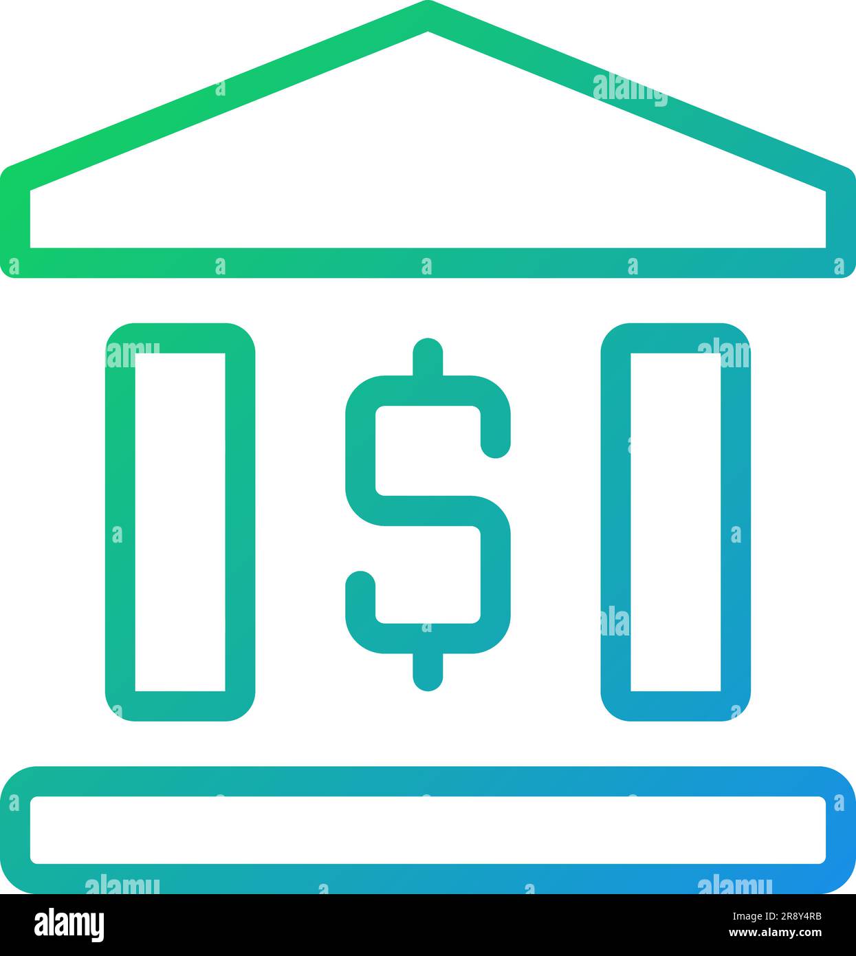 Bank building pixel perfect gradient linear vector icon Stock Vector