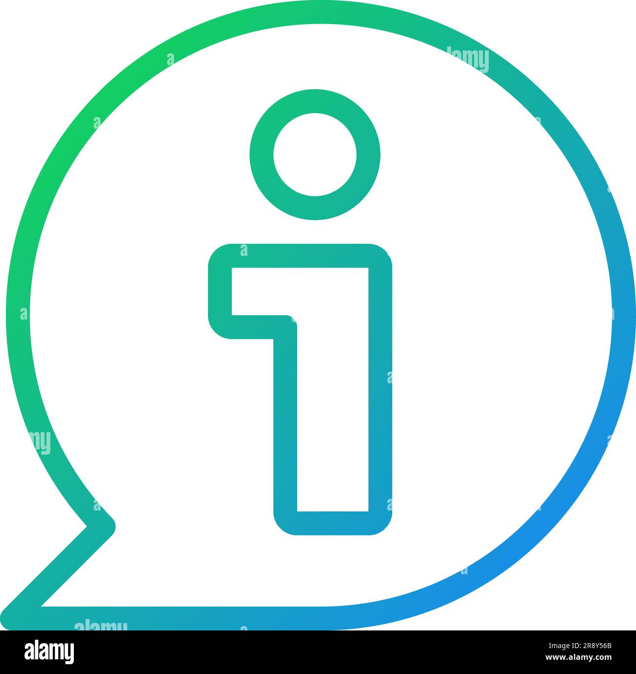Information bubble blue pixel perfect gradient linear vector icon Stock Vector