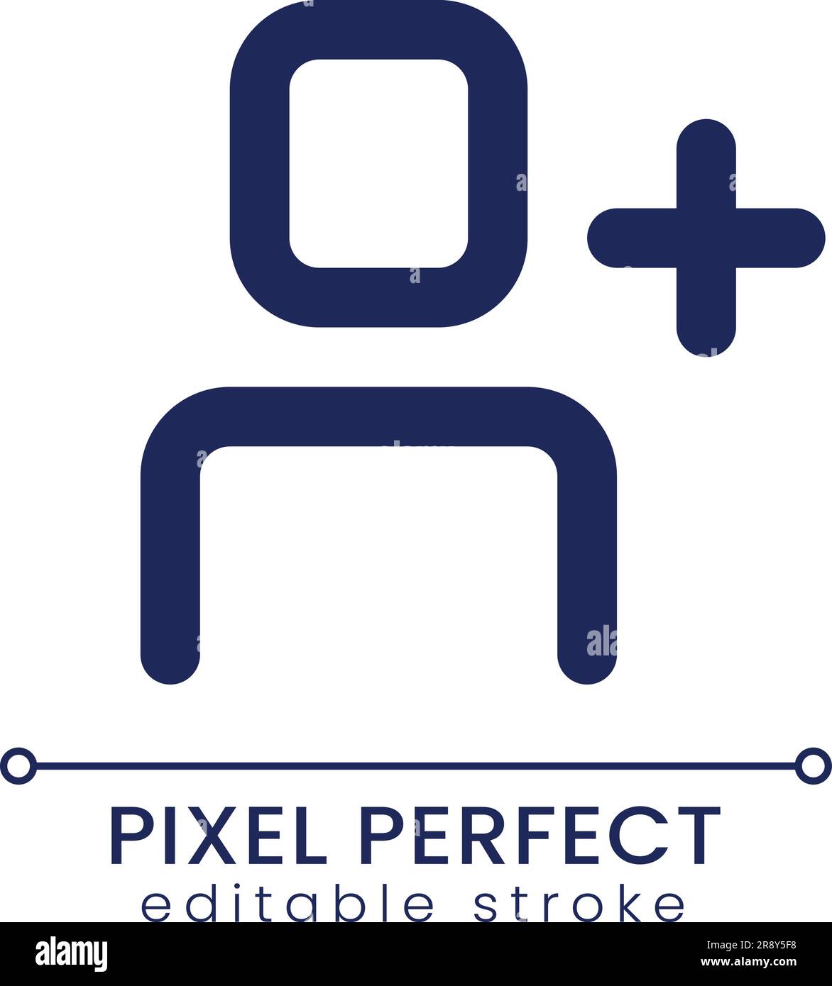 Add user pixel perfect linear ui icon Stock Vector