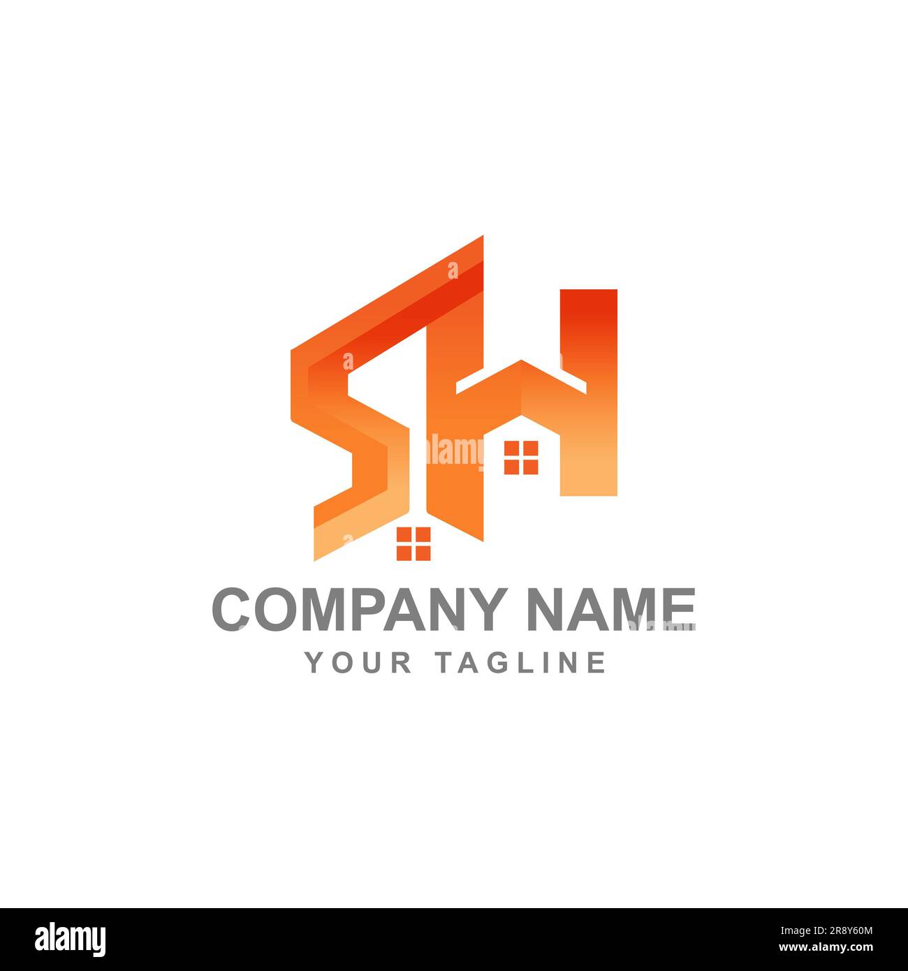 SH letter creative real estate letter logo vector.EPS 10 Stock Vector