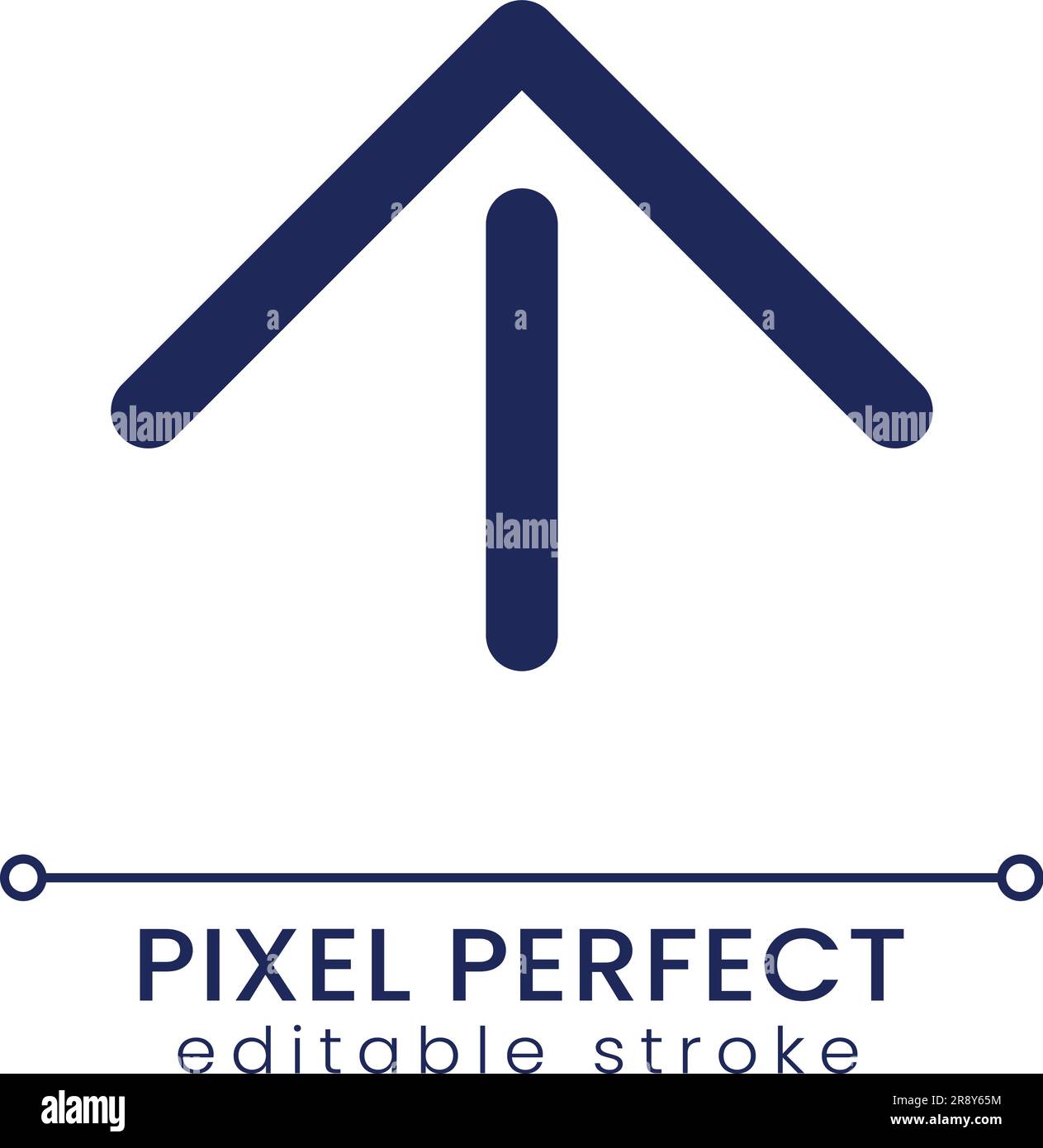 Move upward pixel perfect linear ui icon Stock Vector