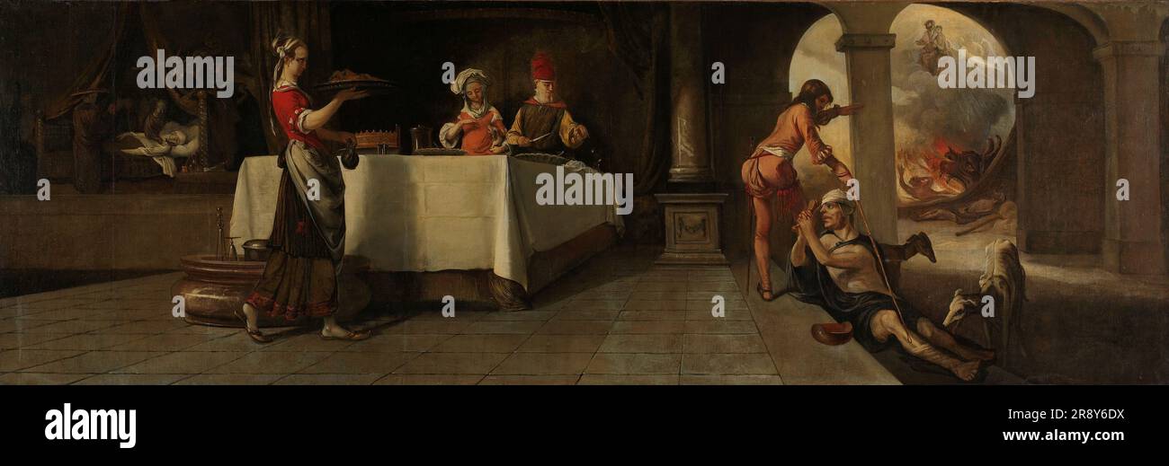 Lazarus and the Rich Man, 1661. Stock Photo