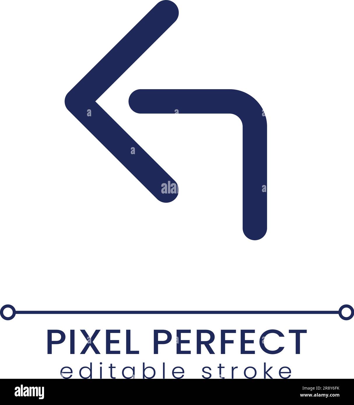 Reply arrow pixel perfect linear ui icon Stock Vector