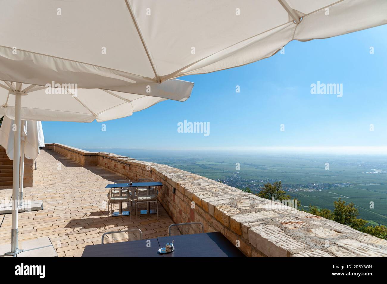Observation terrace of Hambach Castle, Hambach, Palatinate, Rhineland-Palatinate, Germany, Europe Stock Photo