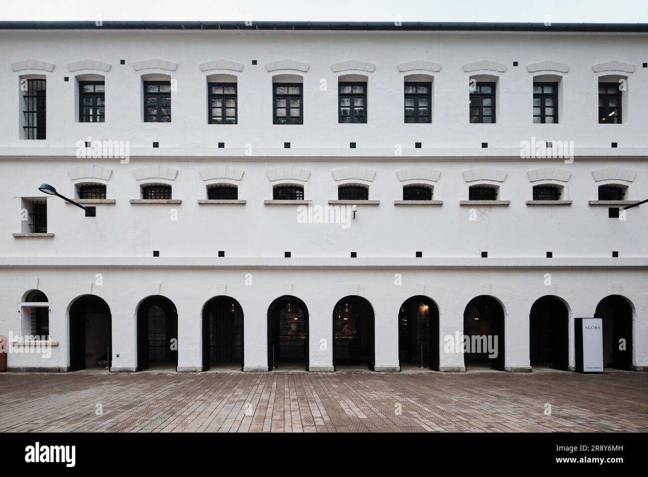 Hong Kong, China - April 2023: Tai Kwun Centre for Heritage and Arts, formerly Victoria Prison and Central Police Station Stock Photo