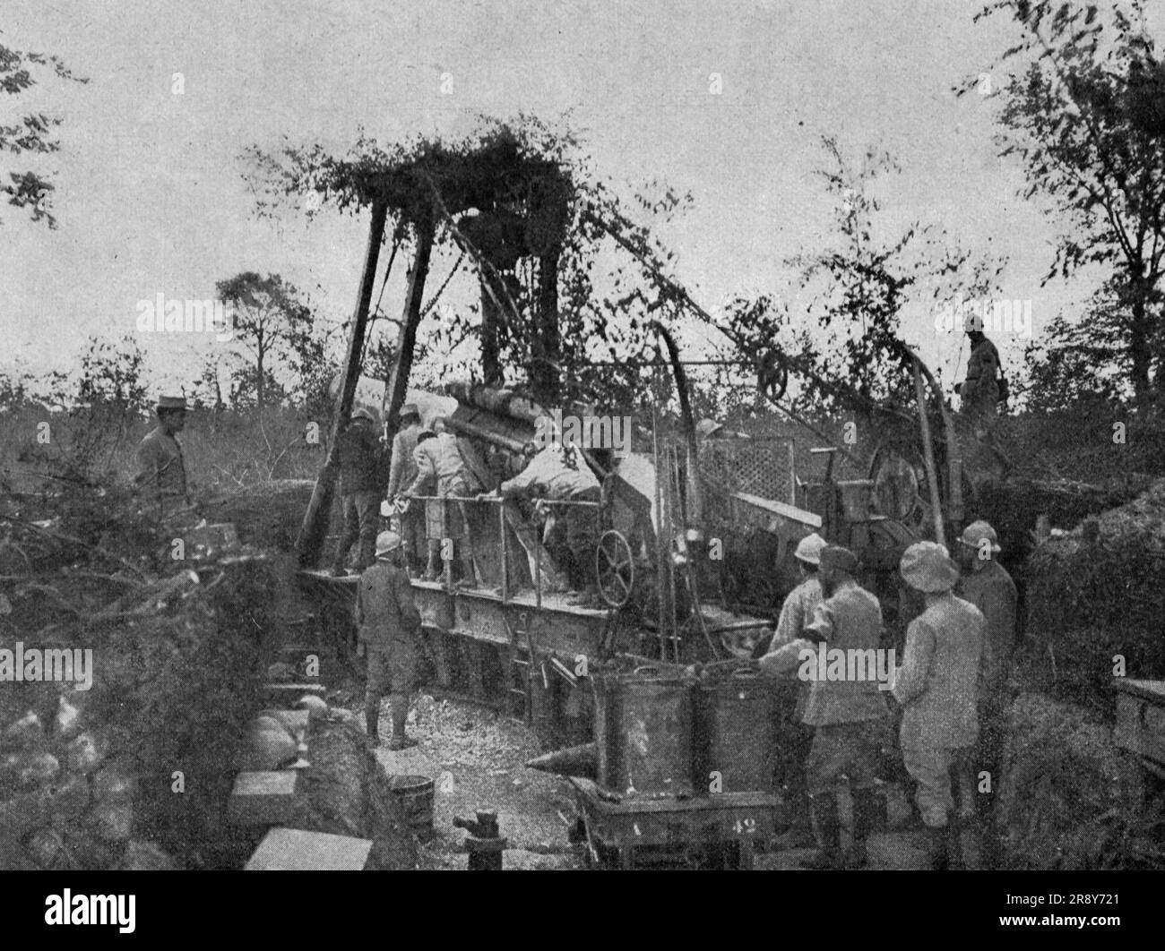 1916 Guerre 14-18 Somme photo Artillerie Lourde sur Voie Ferrée 1916 Guerre 14-18 Somme photo Artillerie Lourde sur Voie Ferrée