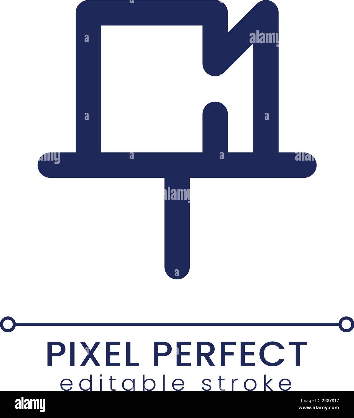 Attached message pixel perfect linear ui icon Stock Vector