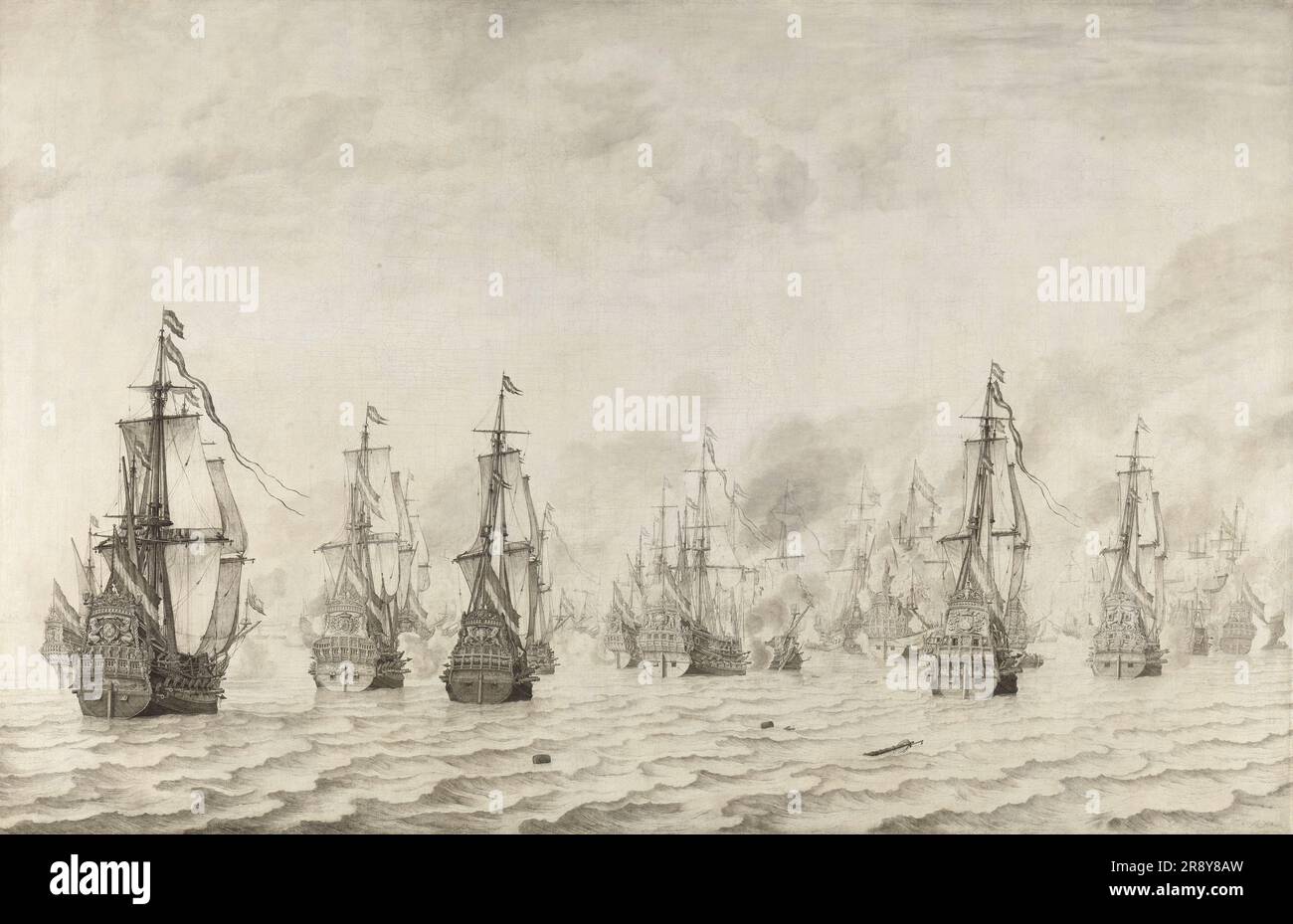 The Battle of Dunkirk, 1659. Other Title(s): The Naval Battle against the Spanish near Dunkirk, 18 February 1639. Stock Photo