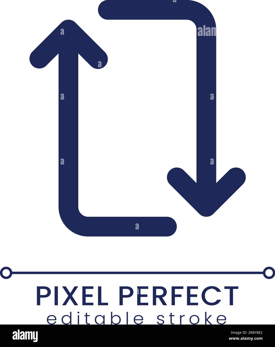 Repeat pixel perfect linear ui icon Stock Vector
