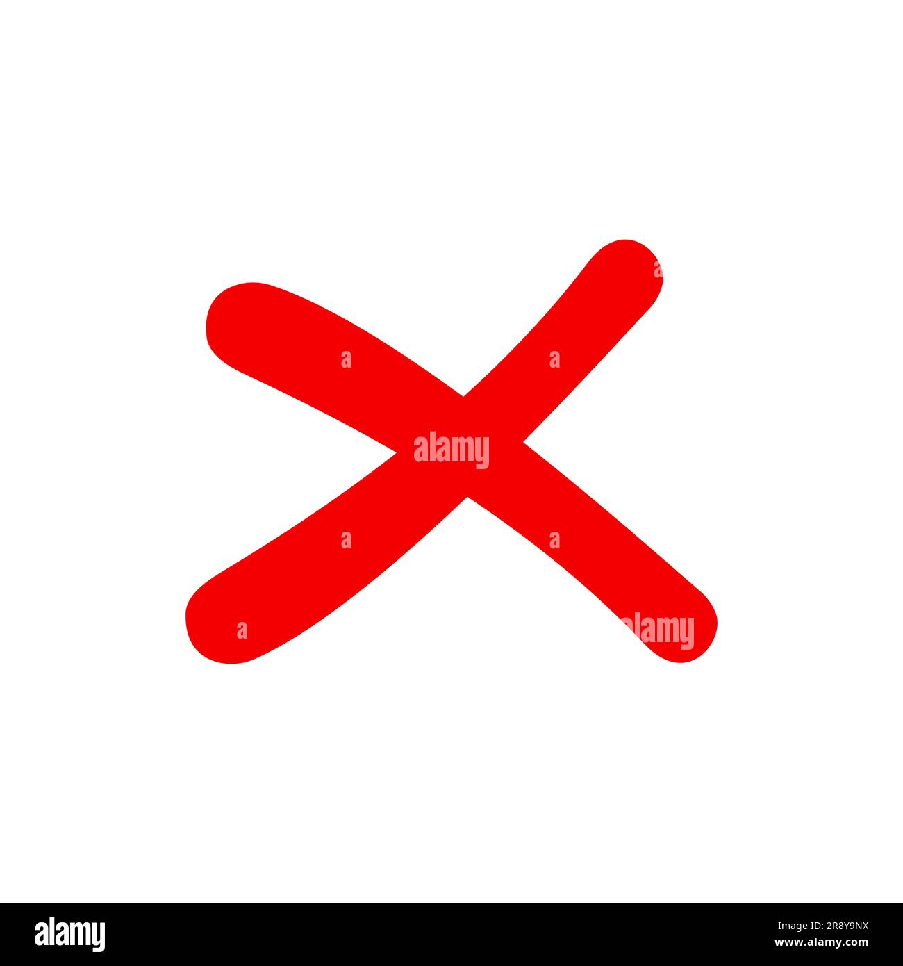 X Marks .Two Red Crossed Vector Brush Strokes. Rejected sign in grunge style. Stock Vector