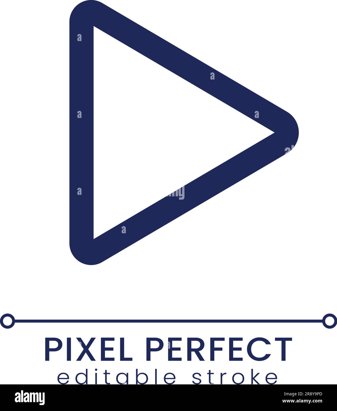 Play pixel perfect linear ui icon Stock Vector