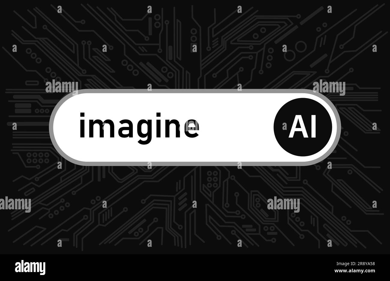 imagine generative AI artificial intelligence technology query describe image generation concept Stock Vector