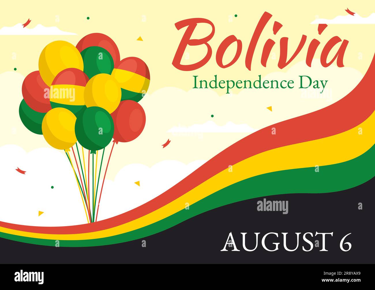 Bolivia Independence Day Vector Illustration on 6 August with festival ...