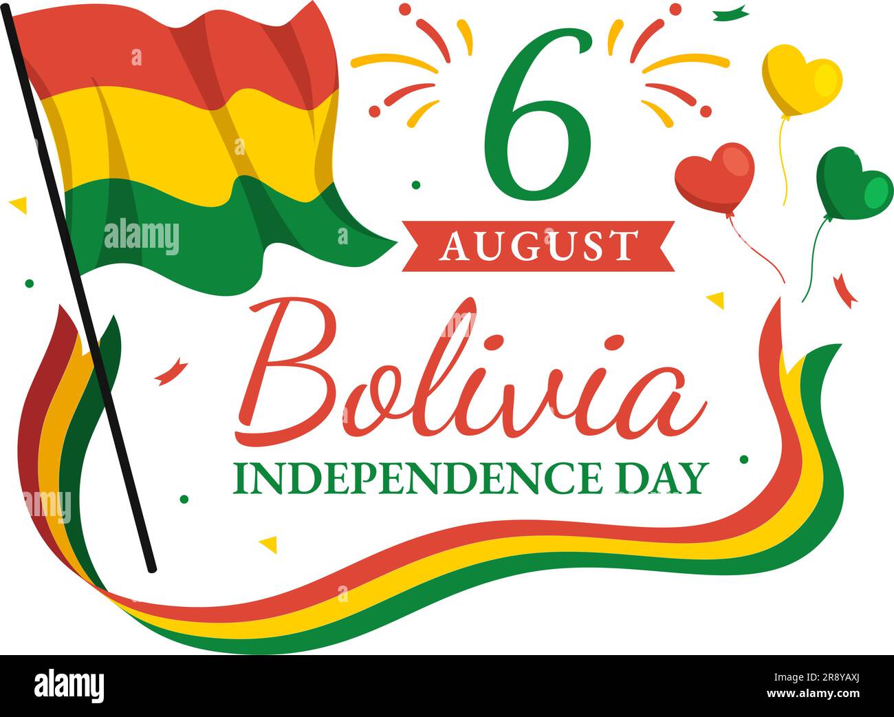 Bolivia Independence Day Vector Illustration on 6 August with festival ...