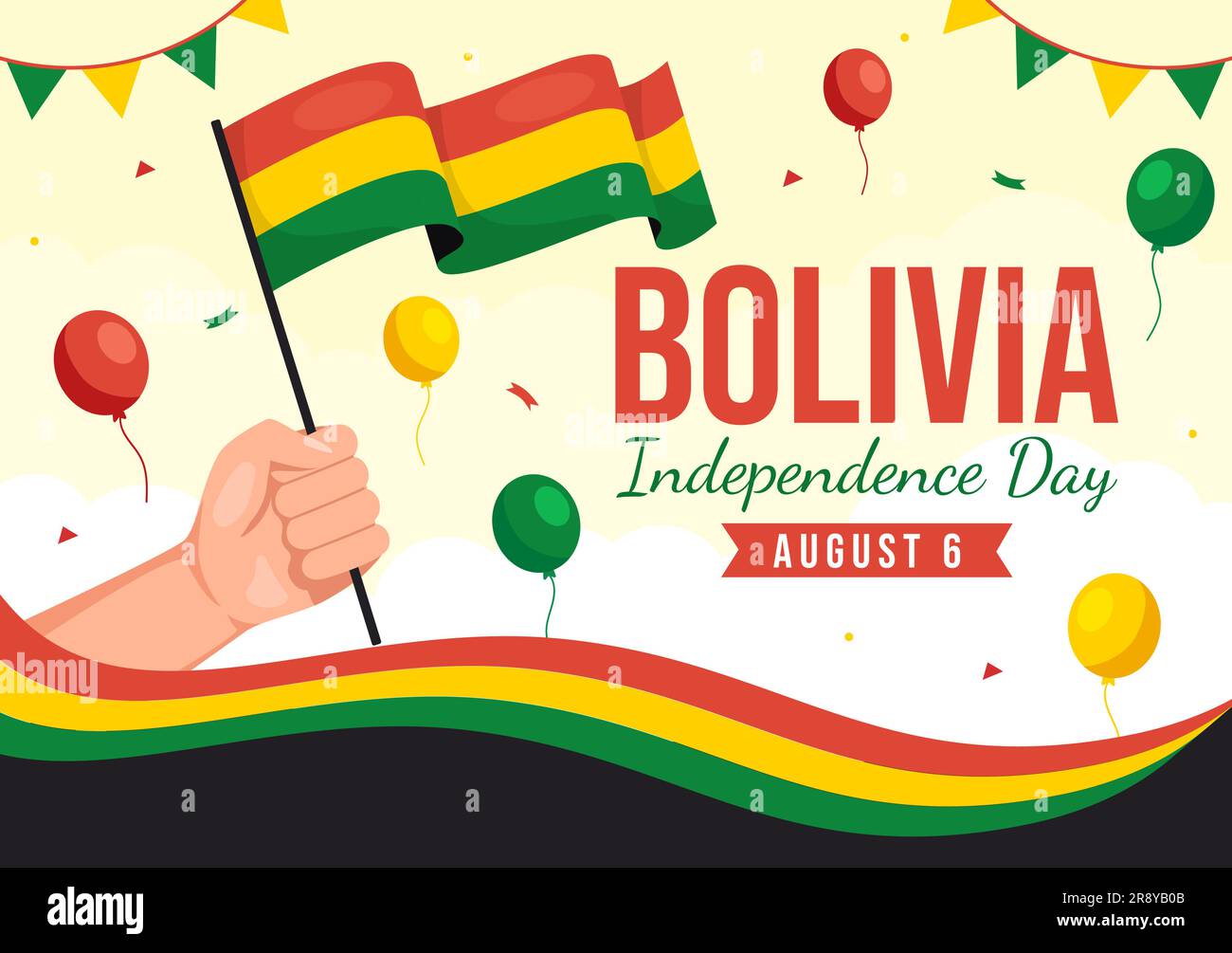 Bolivia Independence Day Vector Illustration on 6 August with festival