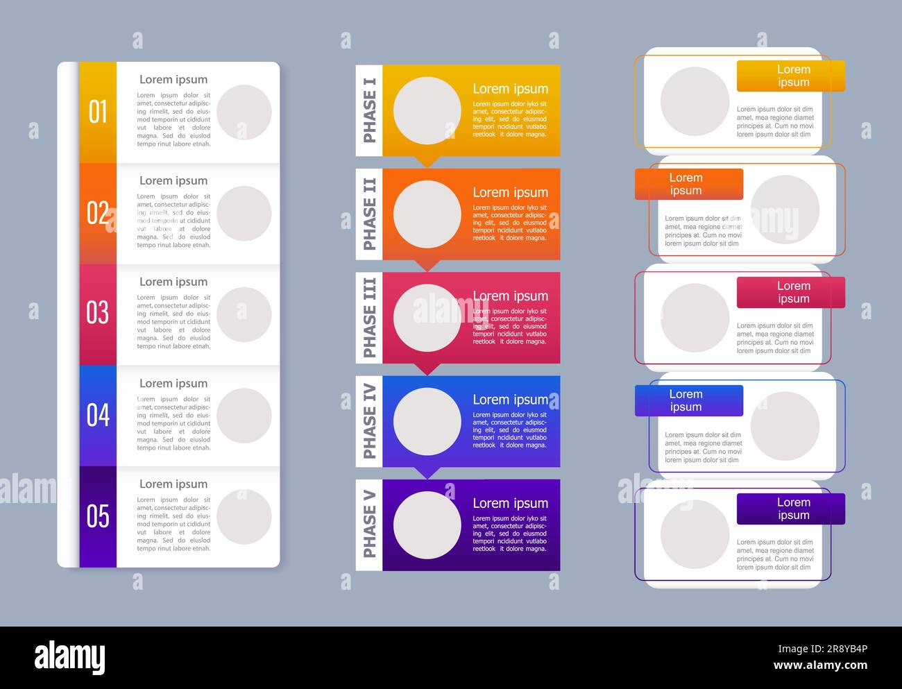 Multicolor vertical analytic data infographic chart design template set ...