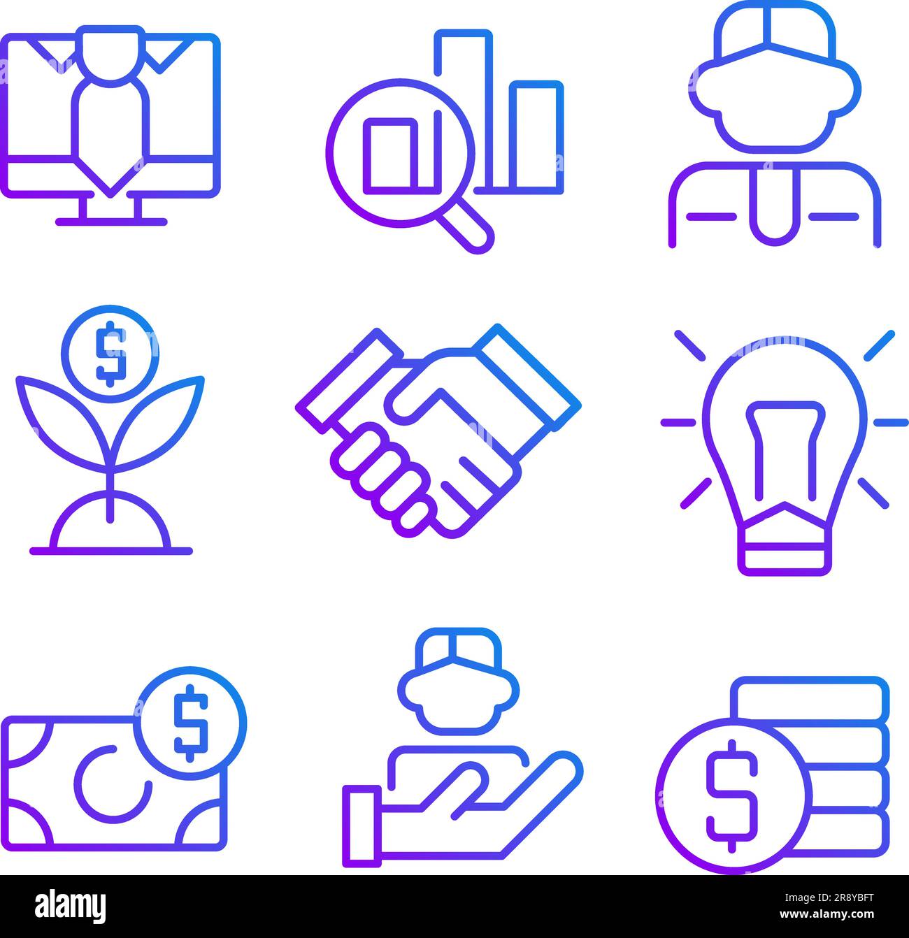 Business and employment pixel perfect gradient linear vector icons set ...