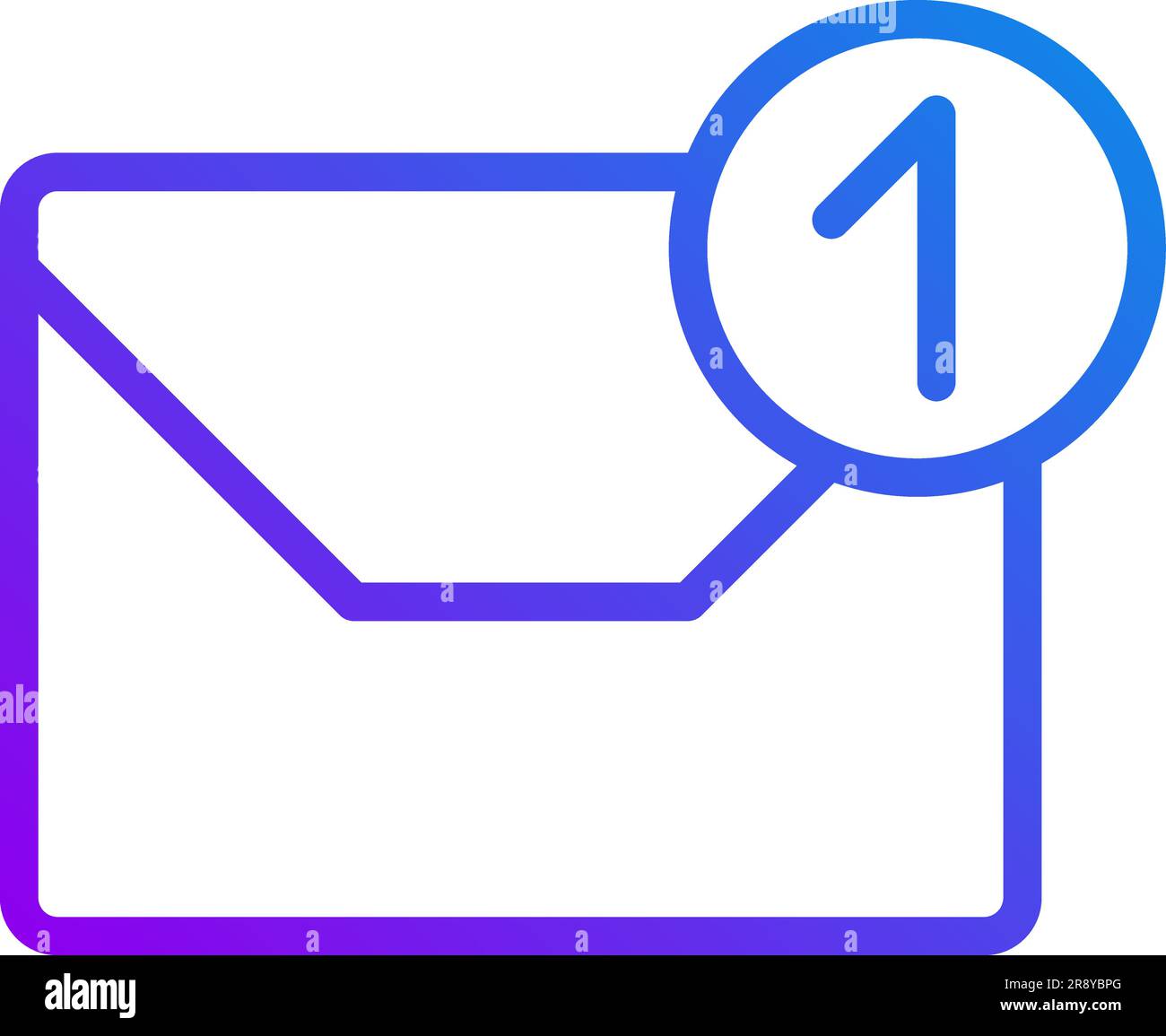 Email notification pixel perfect gradient linear vector icon Stock Vector