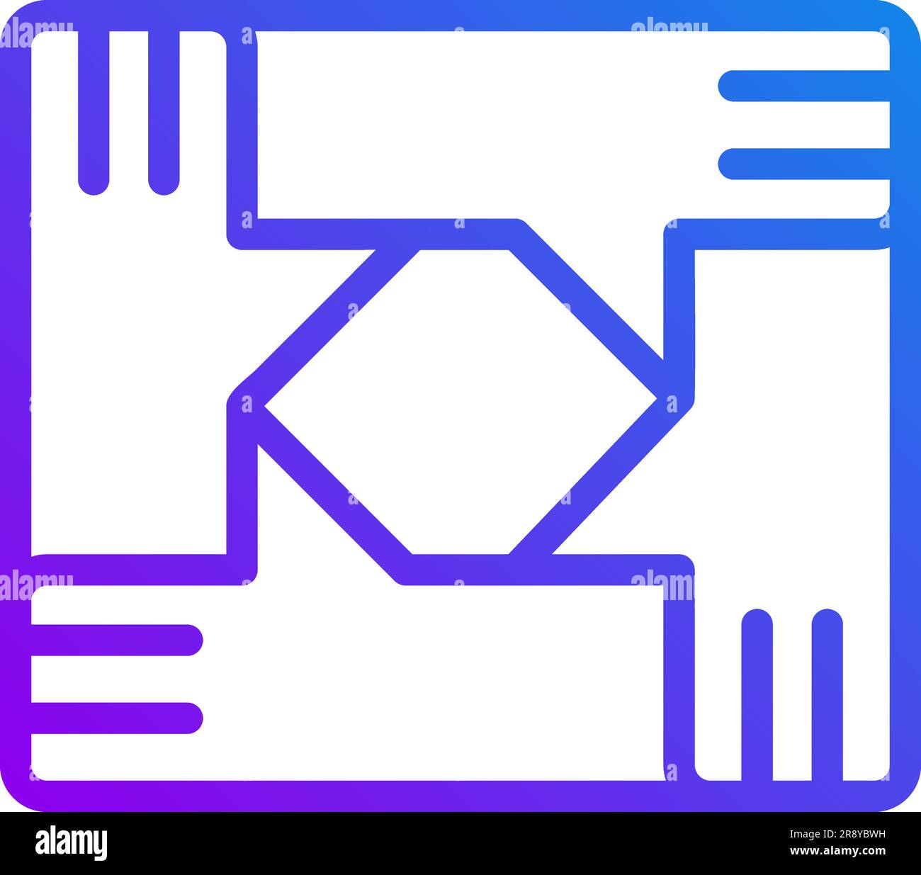 Teamwork pixel perfect gradient linear vector icon Stock Vector