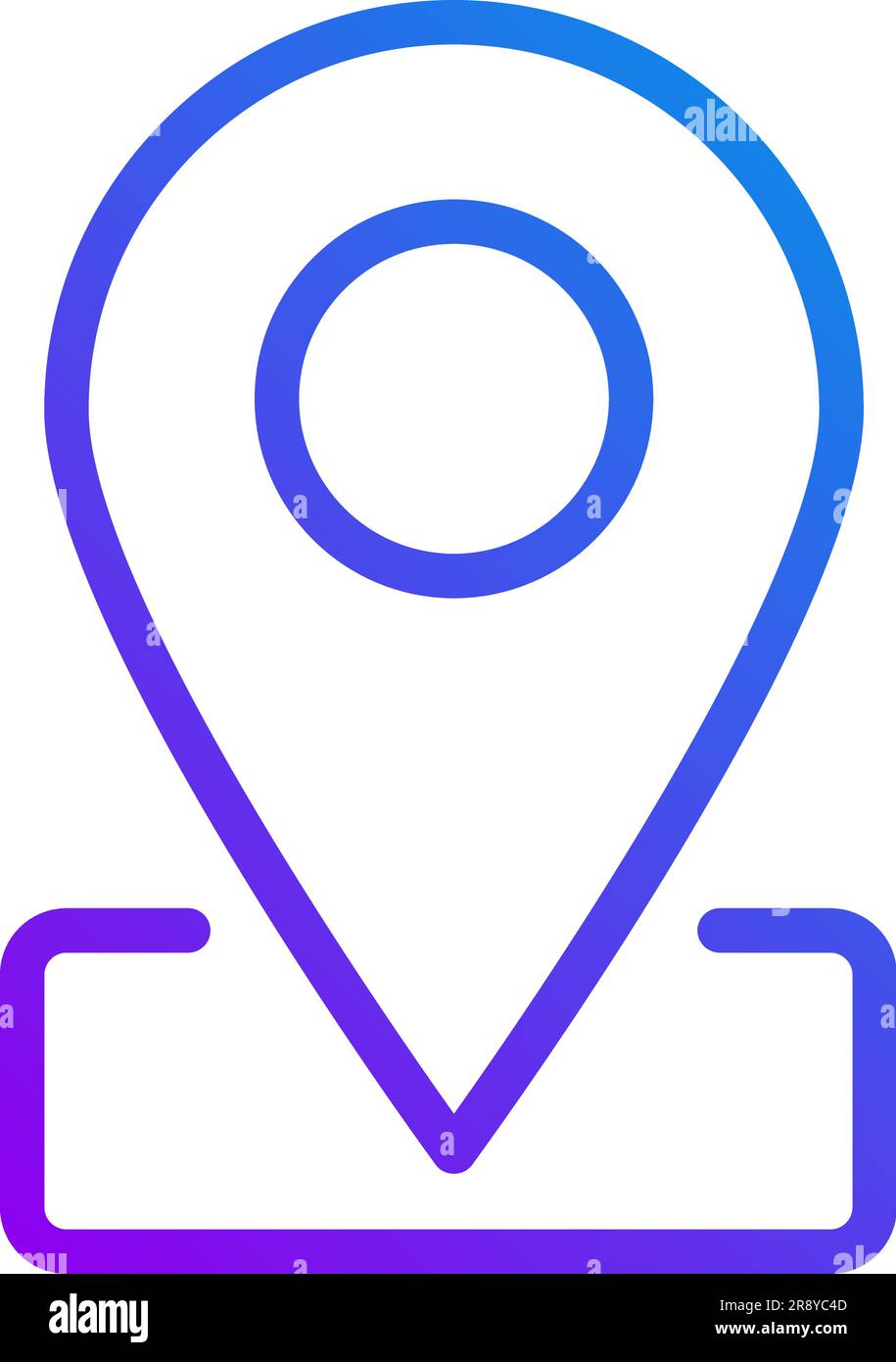 Location mark pixel perfect gradient linear vector icon Stock Vector
