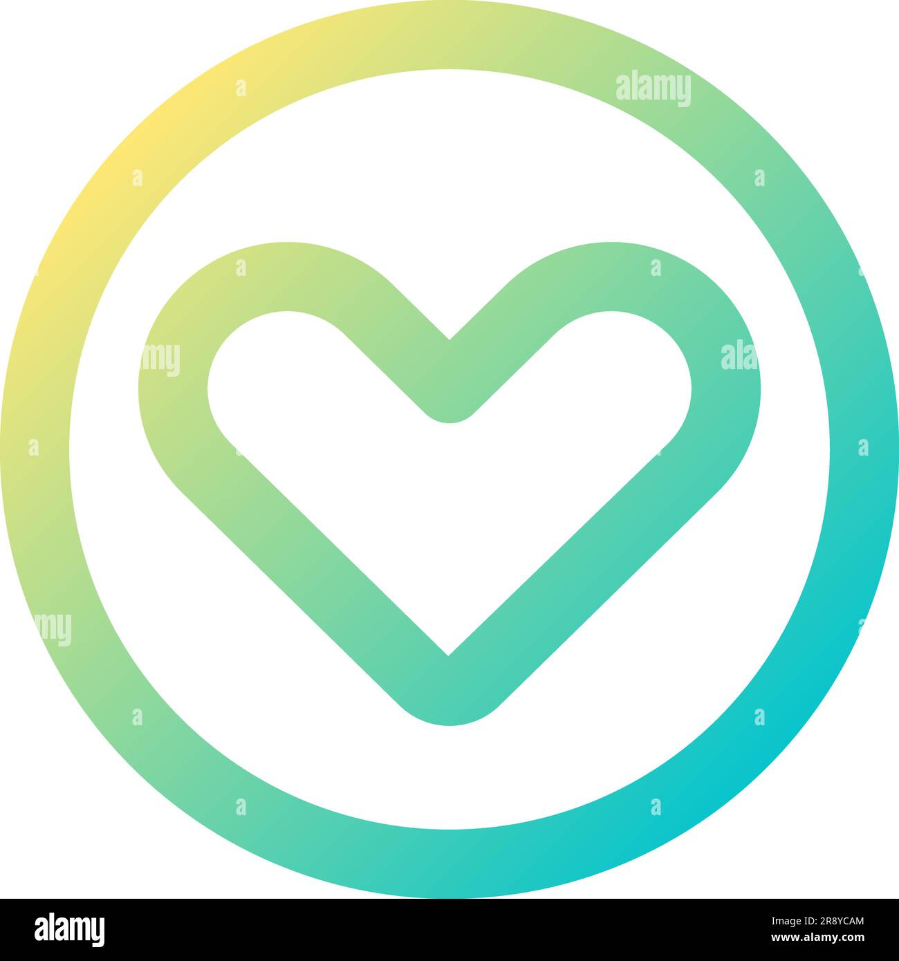 Heart pixel perfect gradient linear ui icon Stock Vector