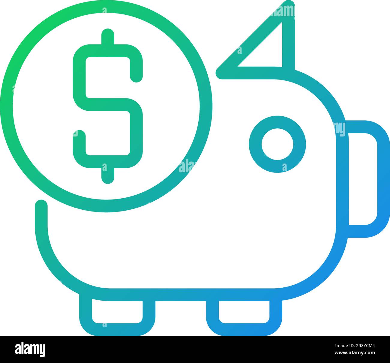 Piggy bank pixel perfect gradient linear vector icon Stock Vector