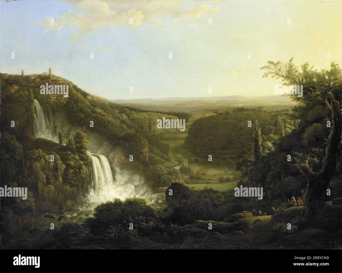 The Anio Valley with the Waterfalls of Tivoli, 1800-1825. Stock Photo