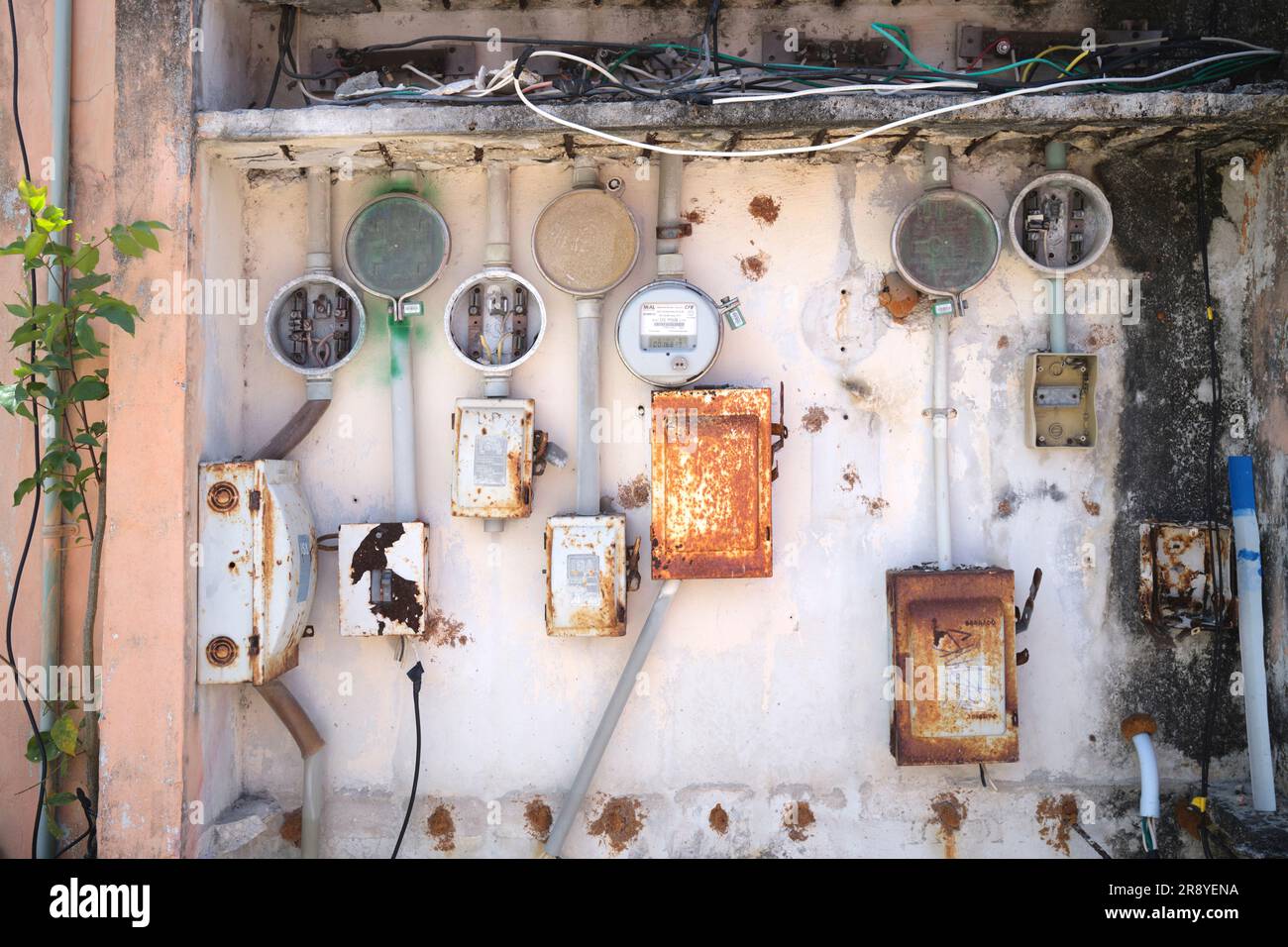 Electricity Meters Mercado 28 Downtown Cancun Mexico Stock Photo Alamy