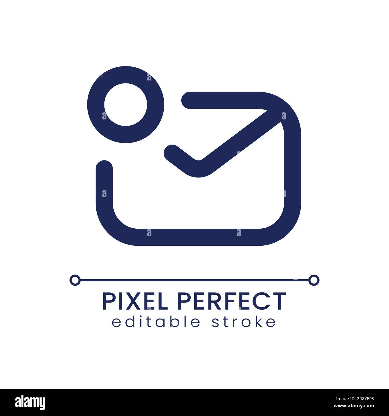 Letter notification pixel perfect linear ui icon Stock Vector