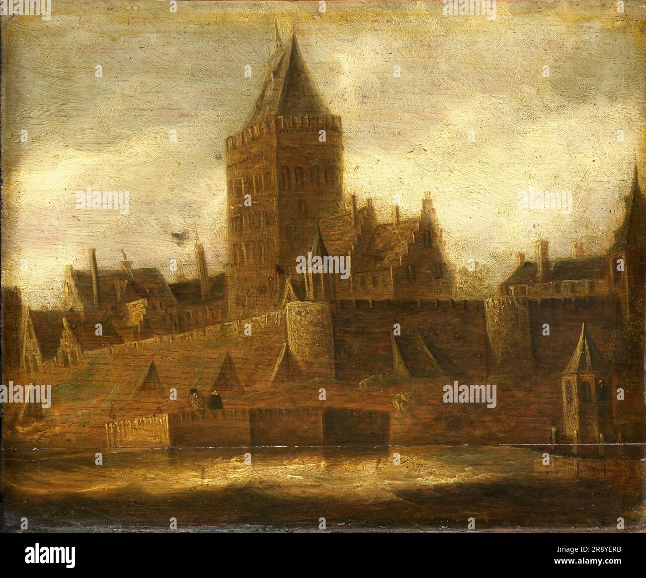 View of the Valkhof in Nijmegen, c.1650. Manner of Jan van Goyen. Stock Photo