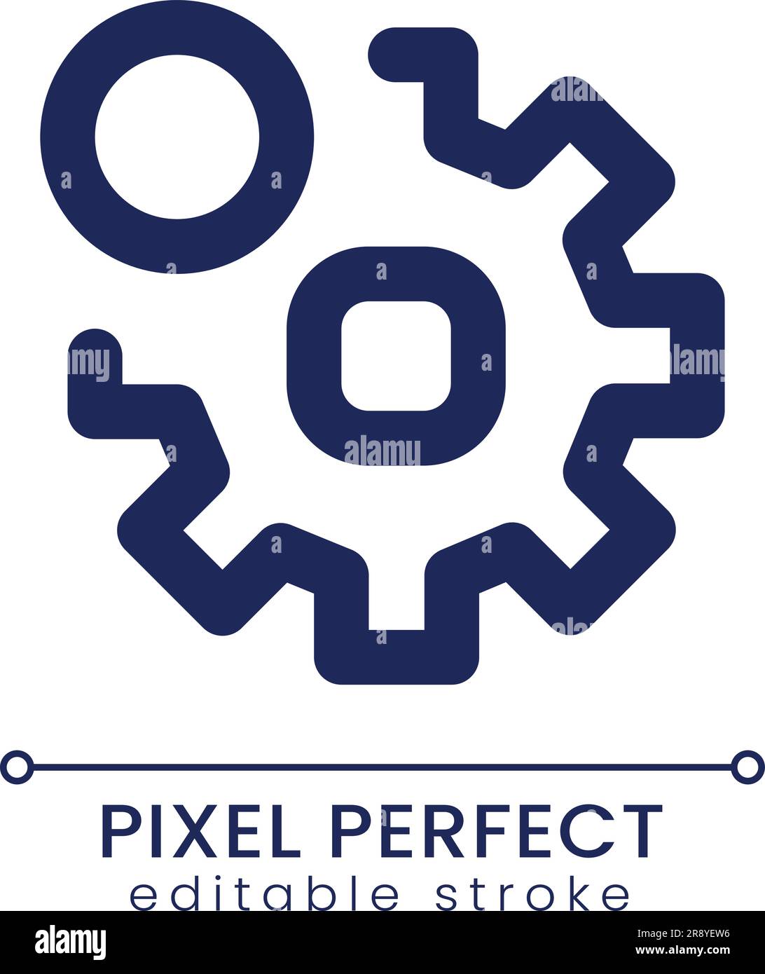 Settings notification pixel perfect linear ui icon Stock Vector