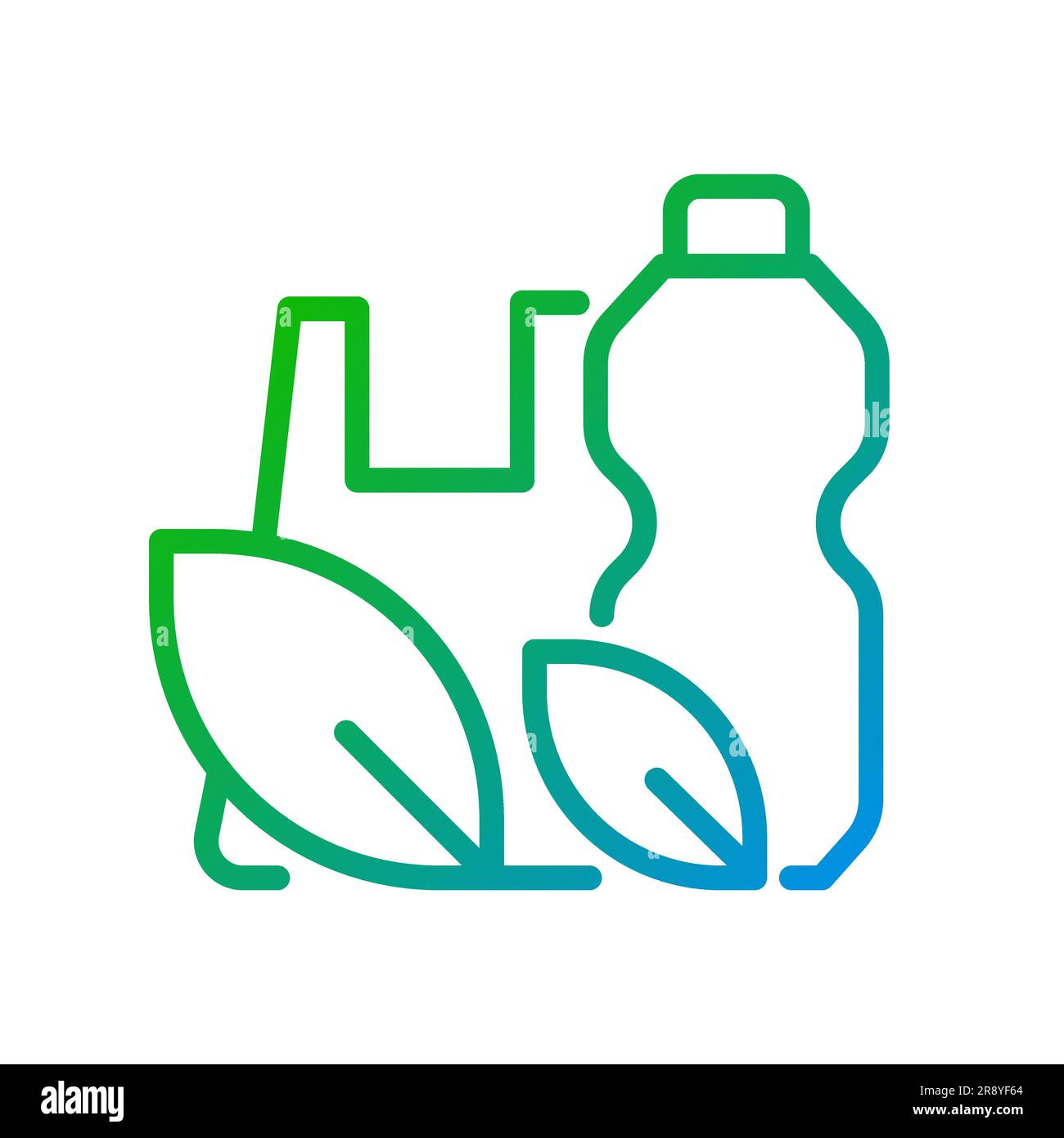 Biodegradable plastic pixel perfect gradient linear vector icon Stock Vector